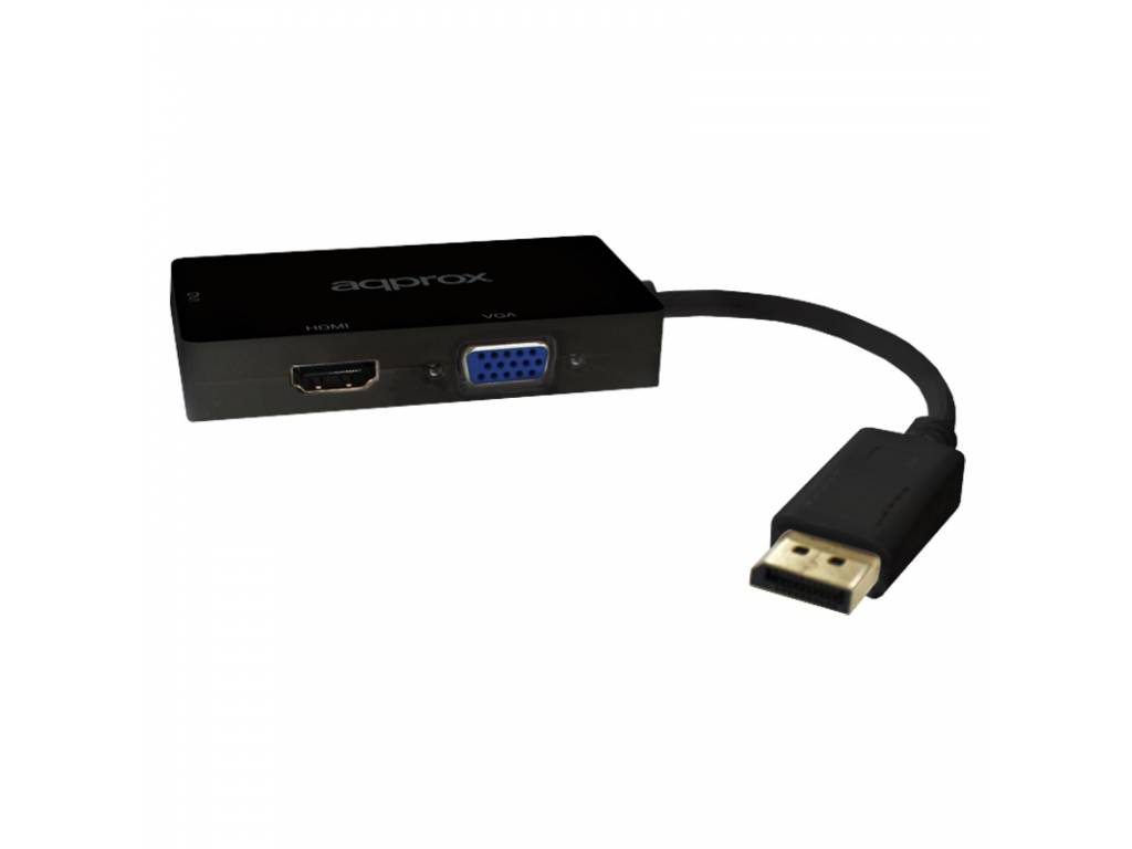 Cable conversor nanocable 10.15.4350/ hdmi macho - vga hembra - jack 3.5  macho - usb macho/ 1.8m/ negro