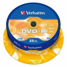 DVD VERBATIM 25 UNDS 16X 4.7GB  -R PN: 043522-03 EAN: 023942435228