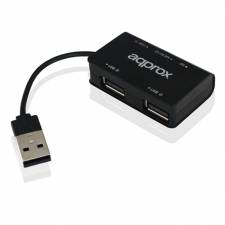 HUB 3 PTOS USB 2.0 + LECTOR TA RJETAS APPROX NEGRO PN: APPHT8B EAN: 8435099520924