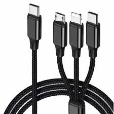 KIT CABLE 3 EN 1 USB A TYPC-C  / MICRO USB / LIGHTNING 1.5A PN: OUCFB3IN1B EAN: 5907595457453